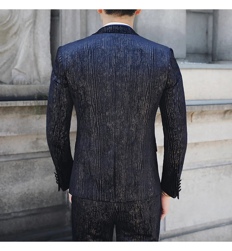 Men's Business Casual Suit Suit Three-piece Suit Small Western Fit Young Men's Wedding Dress