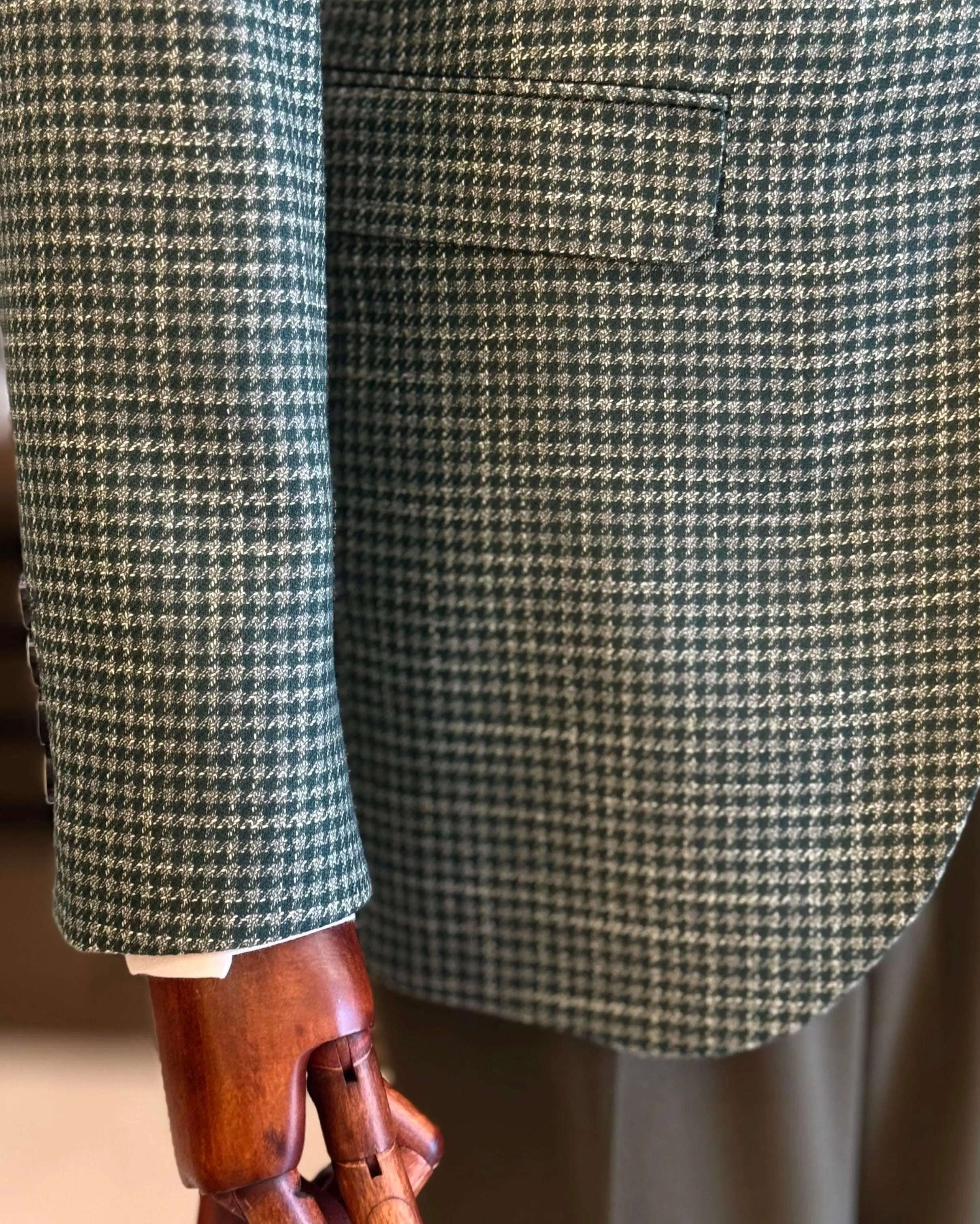 Casual Man Tuxedos Houndstooth 1 Pcs Jacket Men Suit Handsome Peaked Lapel Single Breasted Evening Wedding Groom Customized