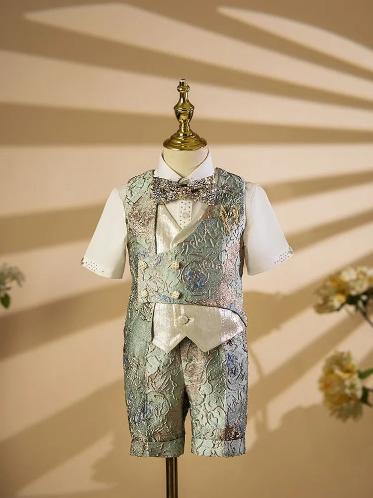 Boy Suit Children's Host Piano Performance Blazers Sets for Weddings Birthday Party