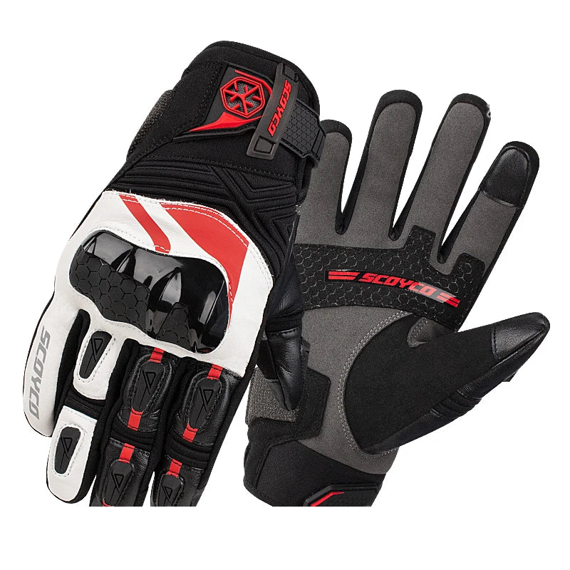 Winter Warm Carbon Motorcycle Gloves Riding Racing Guantes Touch Screen Men's Motorcross Equipment