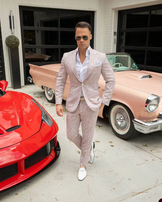 Classic Wedding Suits for Groom Peaked Lapel Tuxedos Single Breasted 2 Pcs Jacket Pants Party Prom Customized