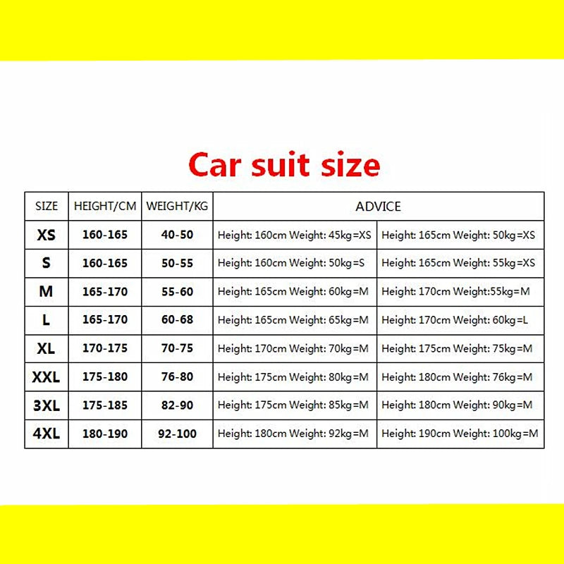 Auto Flame Retardant Suit Gloves F1 Car Racing Karting Venue Clothes Drift Coveralls ATV UTV Motorcycle Racer Kart Suit