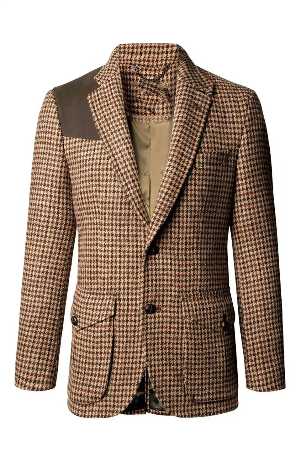 One Piece Houndstooth Men Suits Wool Fashion Customized Men Coat Lapel Business Jacket