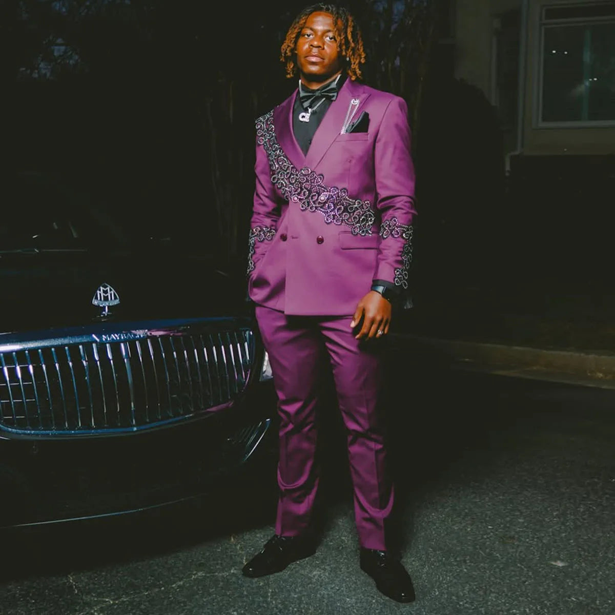 Luxury Diamond Wedding Groom 2 Pieces Sets Men Suits Slim Fit Tuxedos Shiny Male Prom Blazers Customized