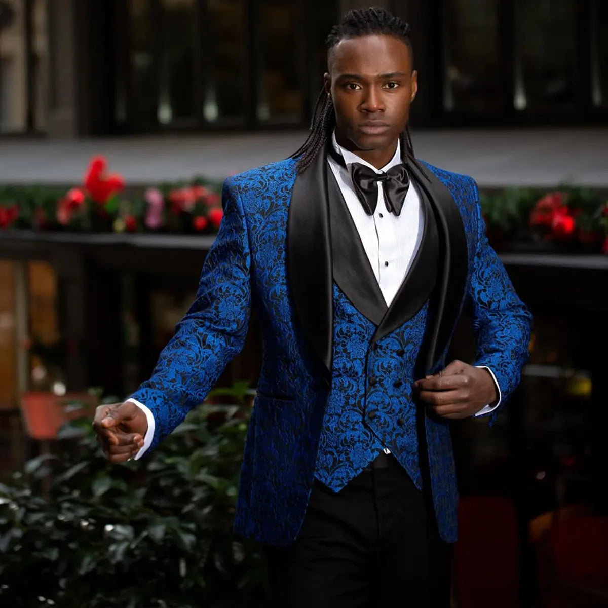 Customized High Quality Men Suit for Wedding Luxury 2 Pieces Sets Male Prom Blazer Sparkly Beaded