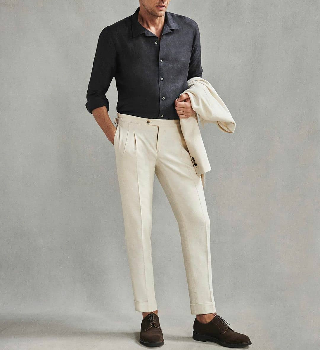 Traje de hombre color marfil, 2 piezas, elegante, para negocios, chaqueta, pantalón, botonadura sencilla, para boda, novio, ropa formal de trabajo, fiesta, informal, a medida 