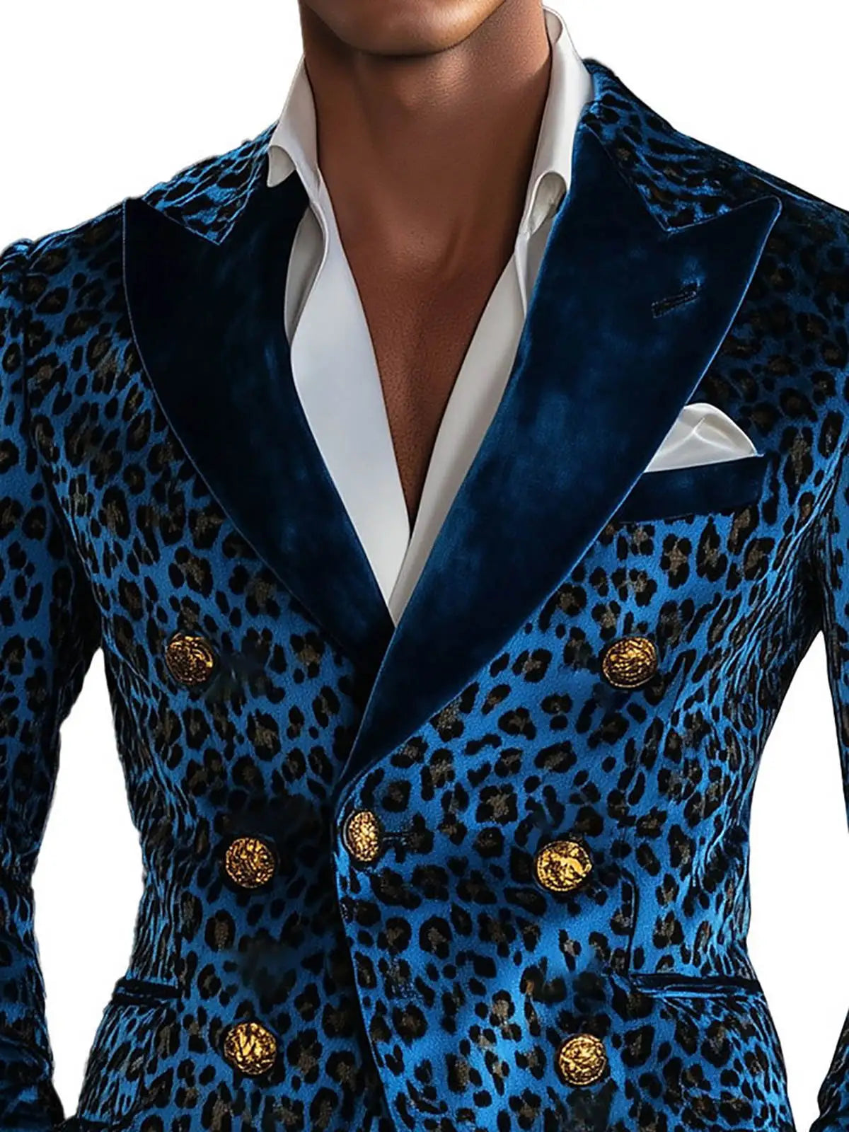 Modern Leopard Print Men's Suit Coat Notched Lapel Tuxedos Double Breasted Groom Wear Business Party Only Blazer Customized