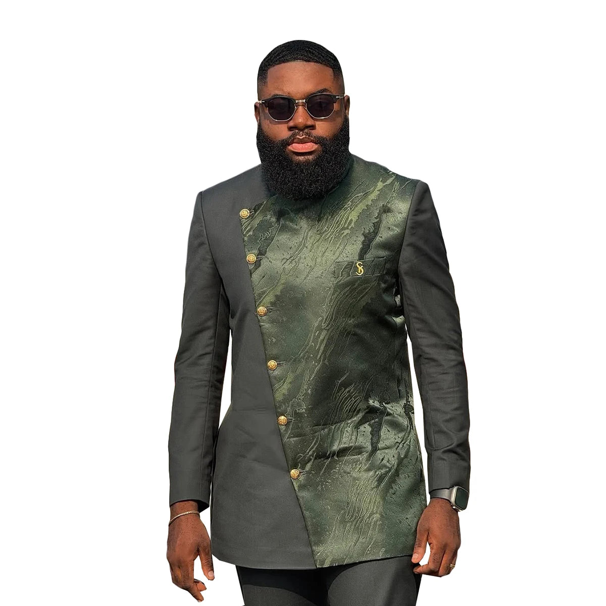 Muslim Men Suits Tailor-Made 2 Pieces Jacquard Jacket Evening Prom Party Blazer The Middle East Groom Customized Coat Pants