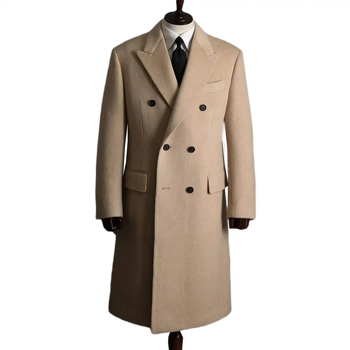 Autumn and Winter Boutique Woolen Long Coat Classic Solid Color Thick Warm Men's Jacket Custom Made