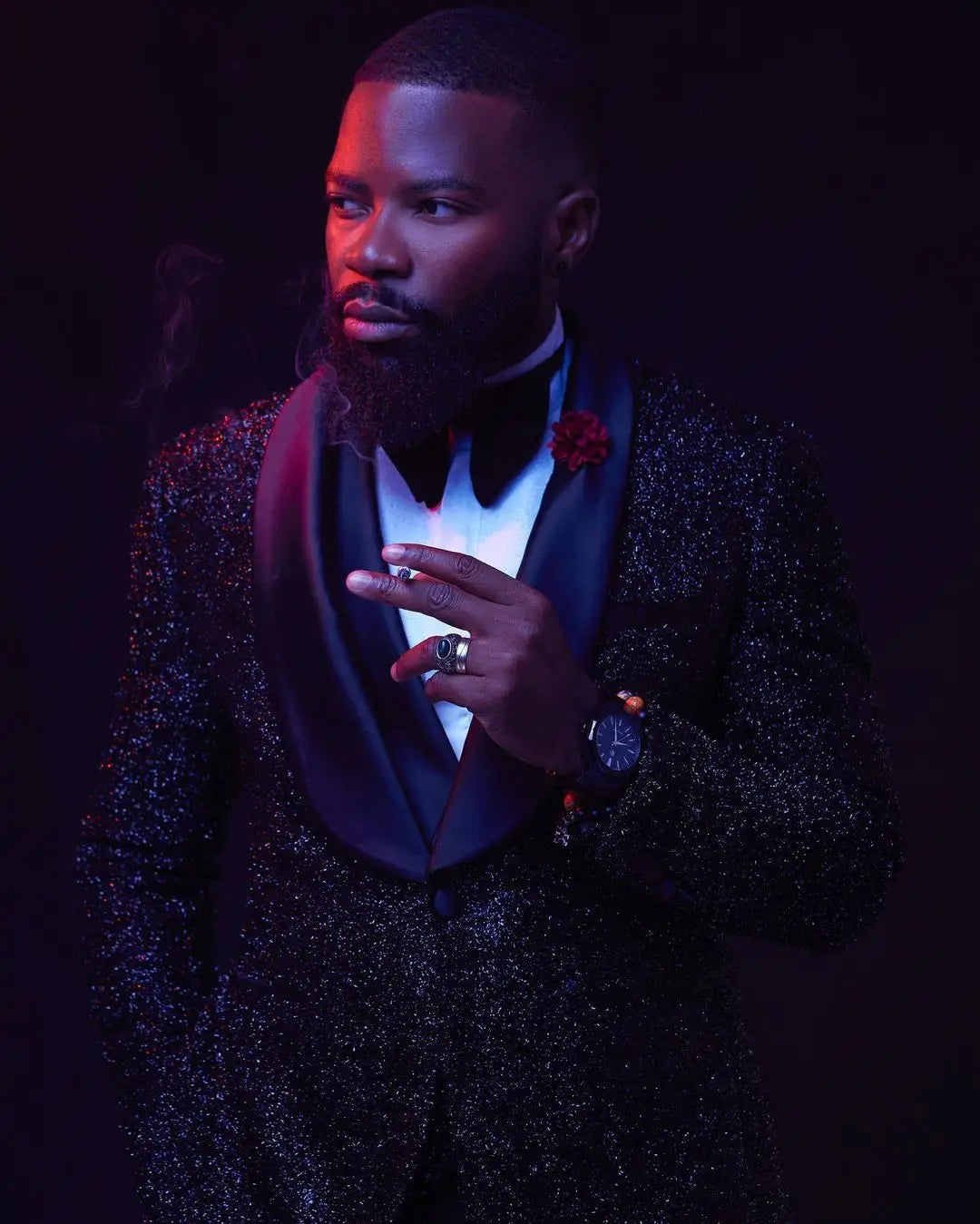 Costume Homme Tailor-Made 2 Pieces Shiny Sequins Single Breasted Blazer Pants Customized Prom Performance Fashion