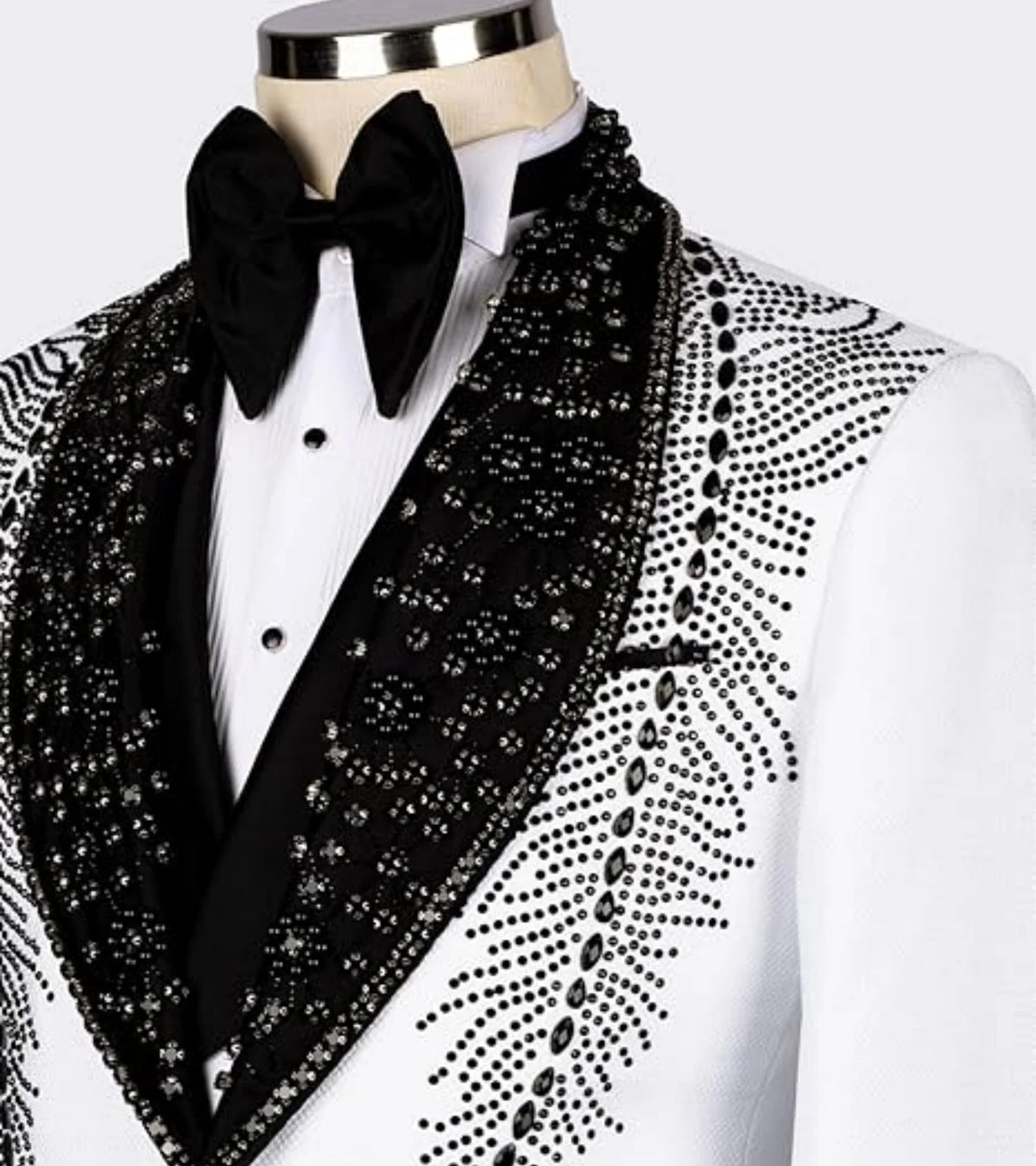 Elegant Men Suits Slim Fit Rhinestone Shawl Lapel Customized Groom Wedding Tuxedos 3 Pieces Sets Male Blazers