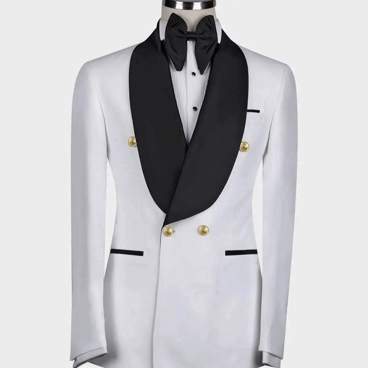 Classic Men Suits for Wedding Beaded Shawl Lapel Blazer One Piece Double Breasted Groom Tuxedo Coat Customized Only Jackets