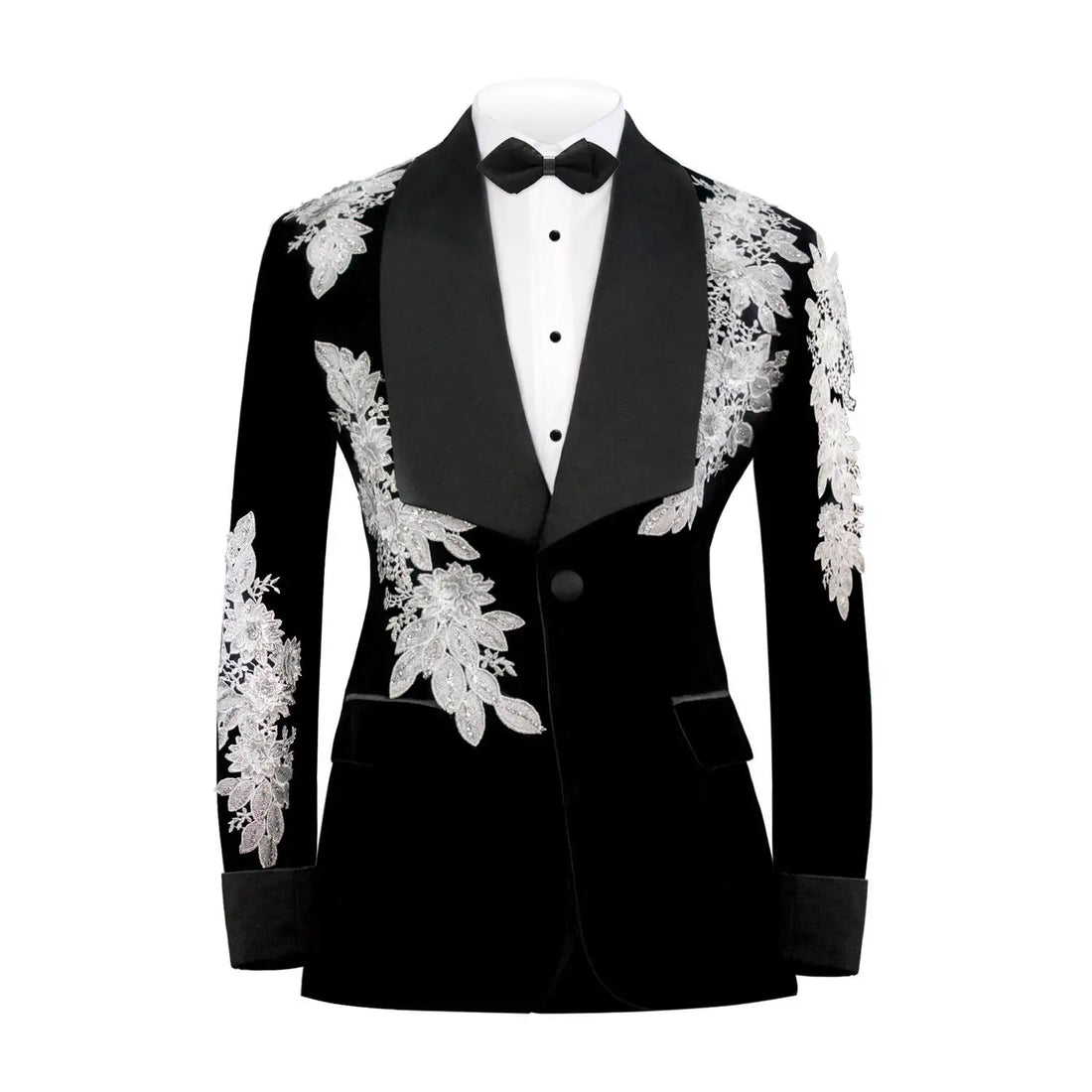 Designer Wedding Tuxedos Appliques Sequins Men Suit Shawl Lapel 1 Piece Set Jacket Party Groom Business Blazers Customized