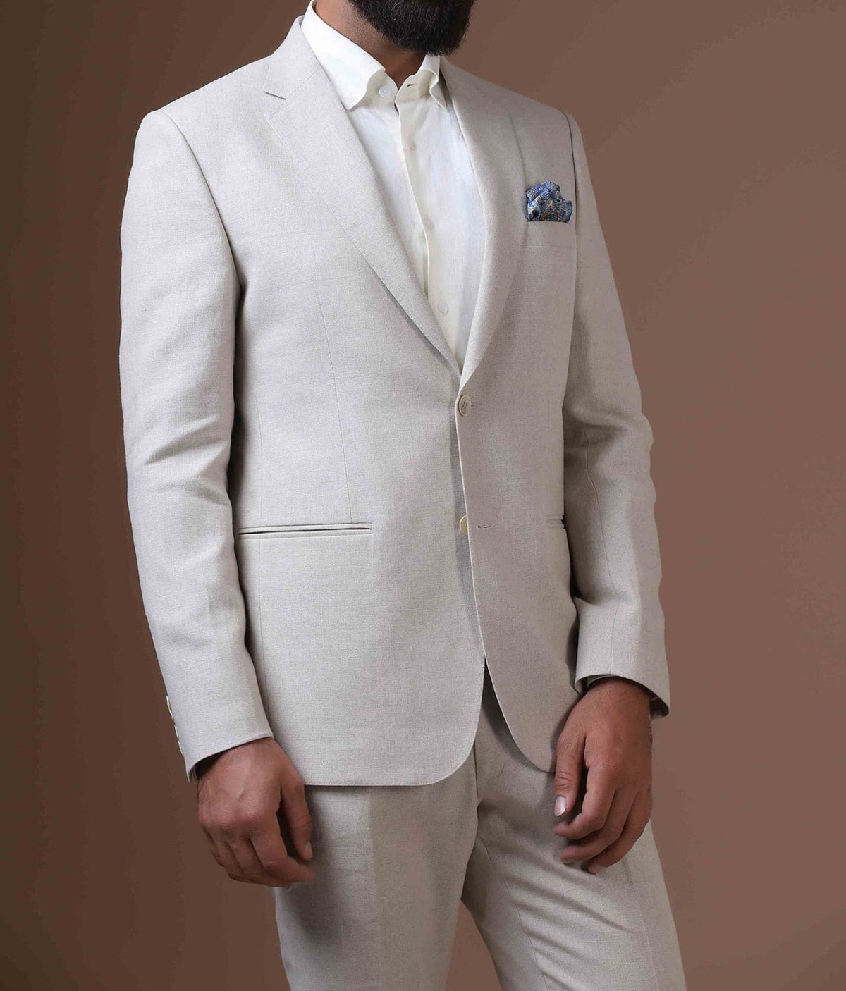 Traje caqui para hombre, 2 piezas, blazer, pantalón, botonadura sencilla, solapa de pico, esmoquin, traje moderno de negocios para novio de boda. 