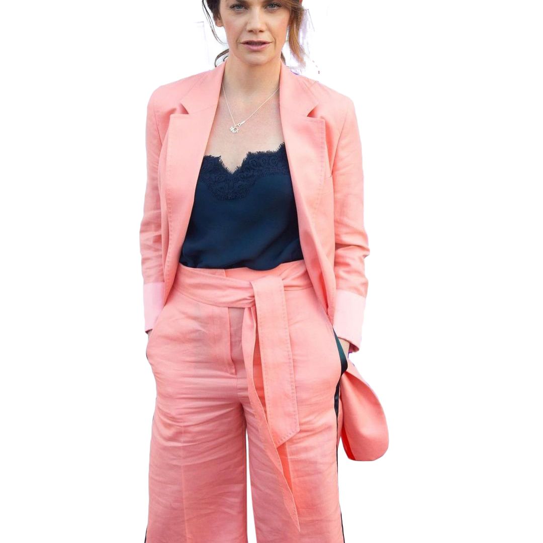 Ensemble deux pièces blazer et pantalon en lin pour femme, tenue de bureau, de loisirs, ample, sur mesure, avec pantalon crayon, tenue formelle
