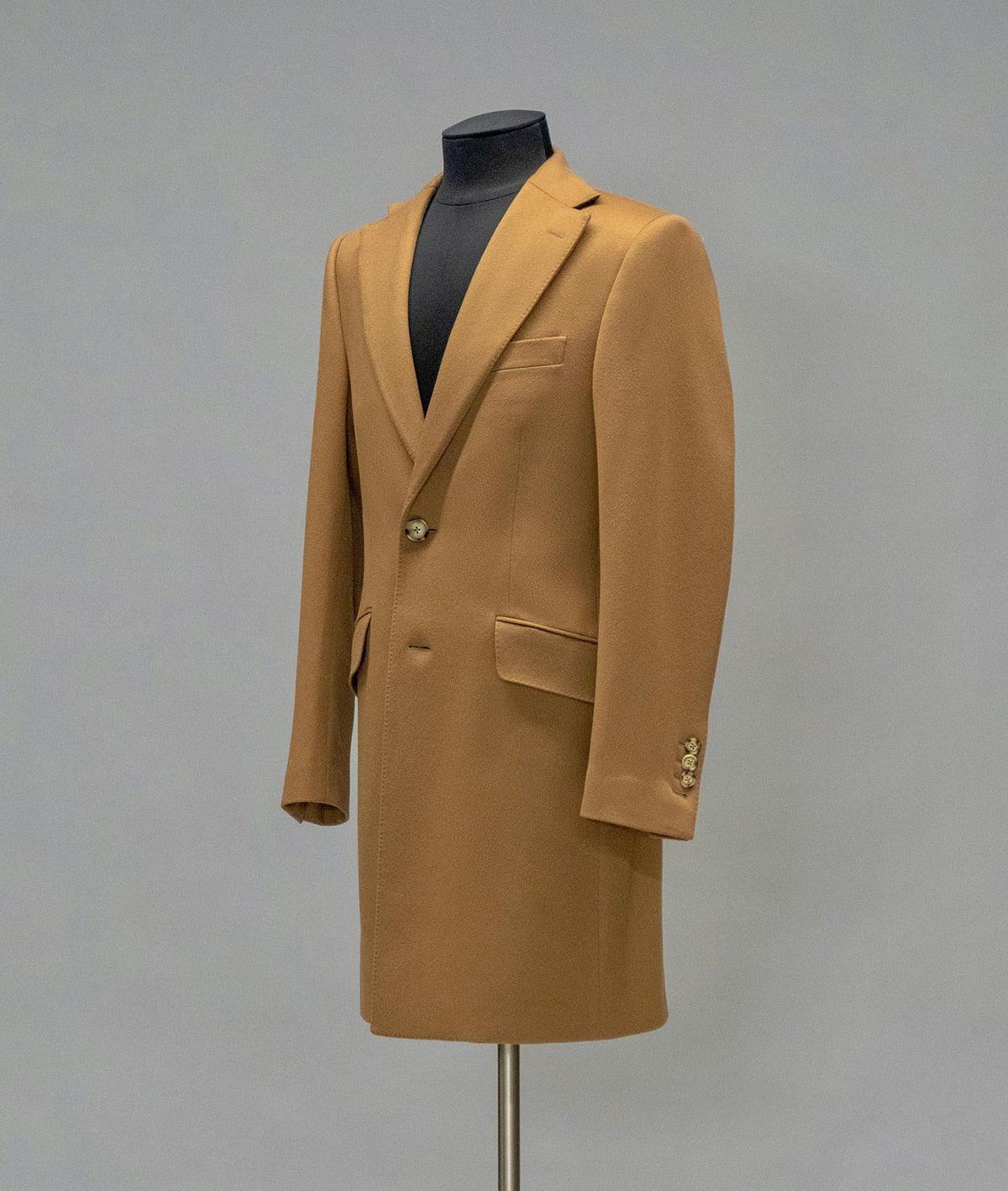 Traje de hombre marrón de una pieza, de un solo pecho, largo, con solapa de pico, abrigo de lana para negocios, traje de novio para boda a medida. 