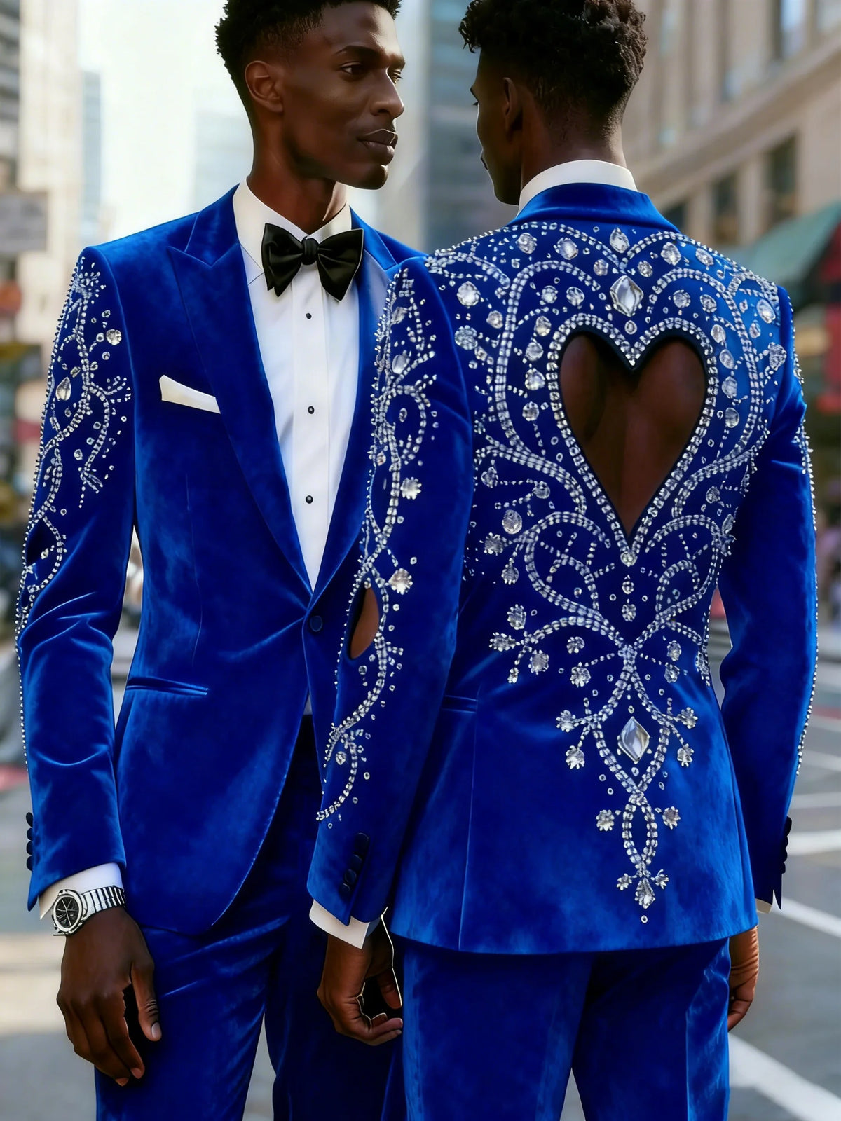 Luxury Rhinestone Wedding Suits 2 Pieces Blazer Single Breasted Prom Groom Evening Party Tuxedos Custom Made Costume Homme