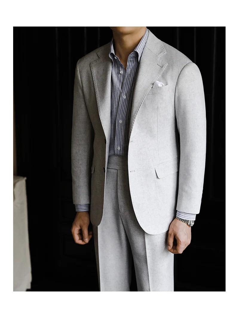 Wedding Suits For Men Solid Color Business Formal Casual Dress Suits 2 Pieces Office Work Party Prom Costume Homme