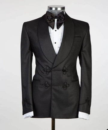 Unique Men Suits for Wedding Blazer Shawl Lapel 2 Pieces Set Design Party Groom Tuxedo Coat Customized Jackets Pants