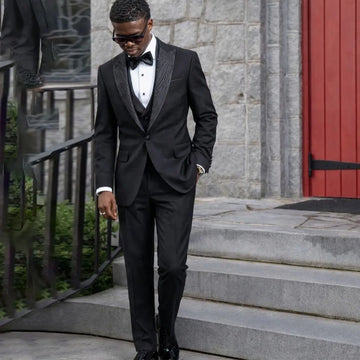 Customized Unique Design Men Suits Wedding Groom Tuxedos Beaded Crystals 2 Pieces Sets Male Prom Blazers Party Costume Homme