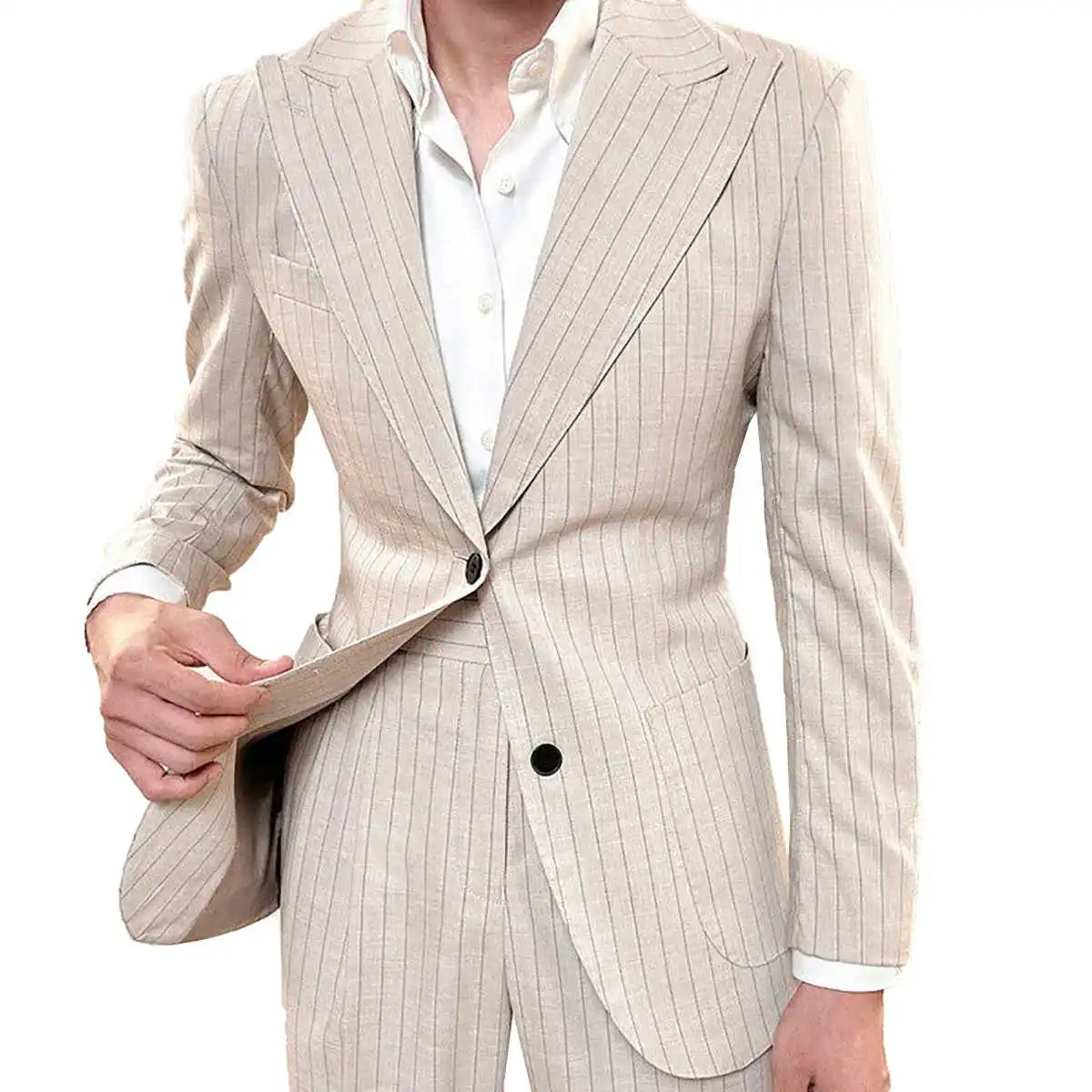 Classic Men Wedding Suits 2 Pcs Peaked Lapel Tuxedos for Bridegroom Blazer Pants for Party Business Groom Custom Made