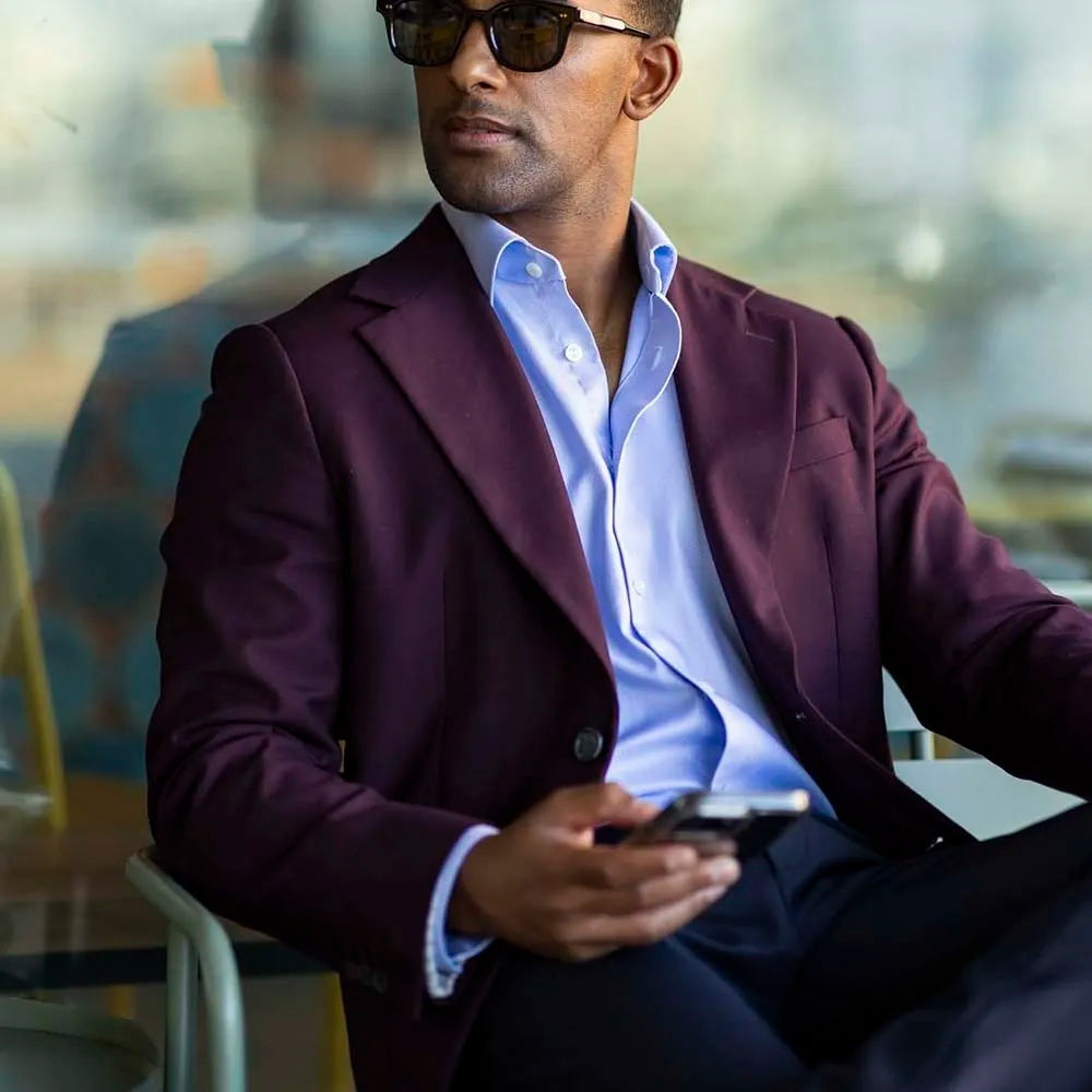 Trajes formales para hombre, blazer de lujo, botonadura sencilla, solapa con muesca, corte entallado, trajes de alta calidad para boda, graduación, conjunto de 2 piezas con chaqueta y pantalón.