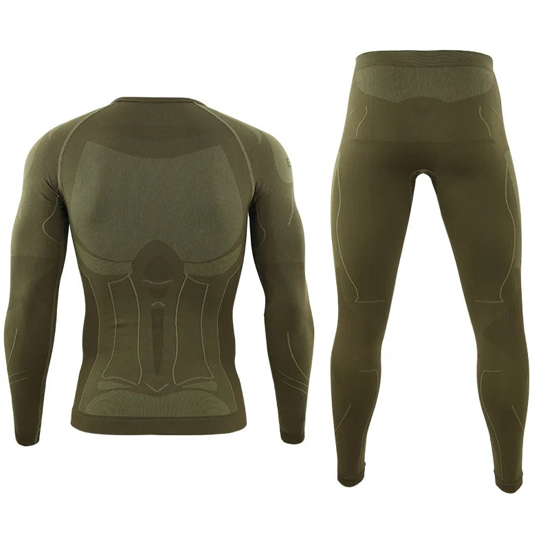 Men's Compression Shirt and Pants Set Long Sleeve Fitness Sportswear Black