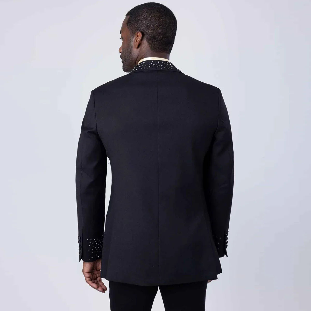 Customized Elegance Rhinestone Men Suits 2 Piece Sets Party Blazer Slim Fit Diamond High Quality Formal Groom Tuxedos