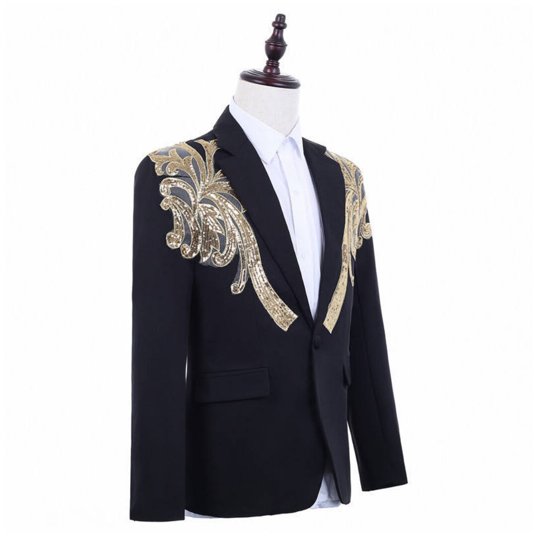 Costume de mariage classique pour homme avec manteau et pantalon à paillettes, sur mesure, pour affaires, formel, smoking, fête 