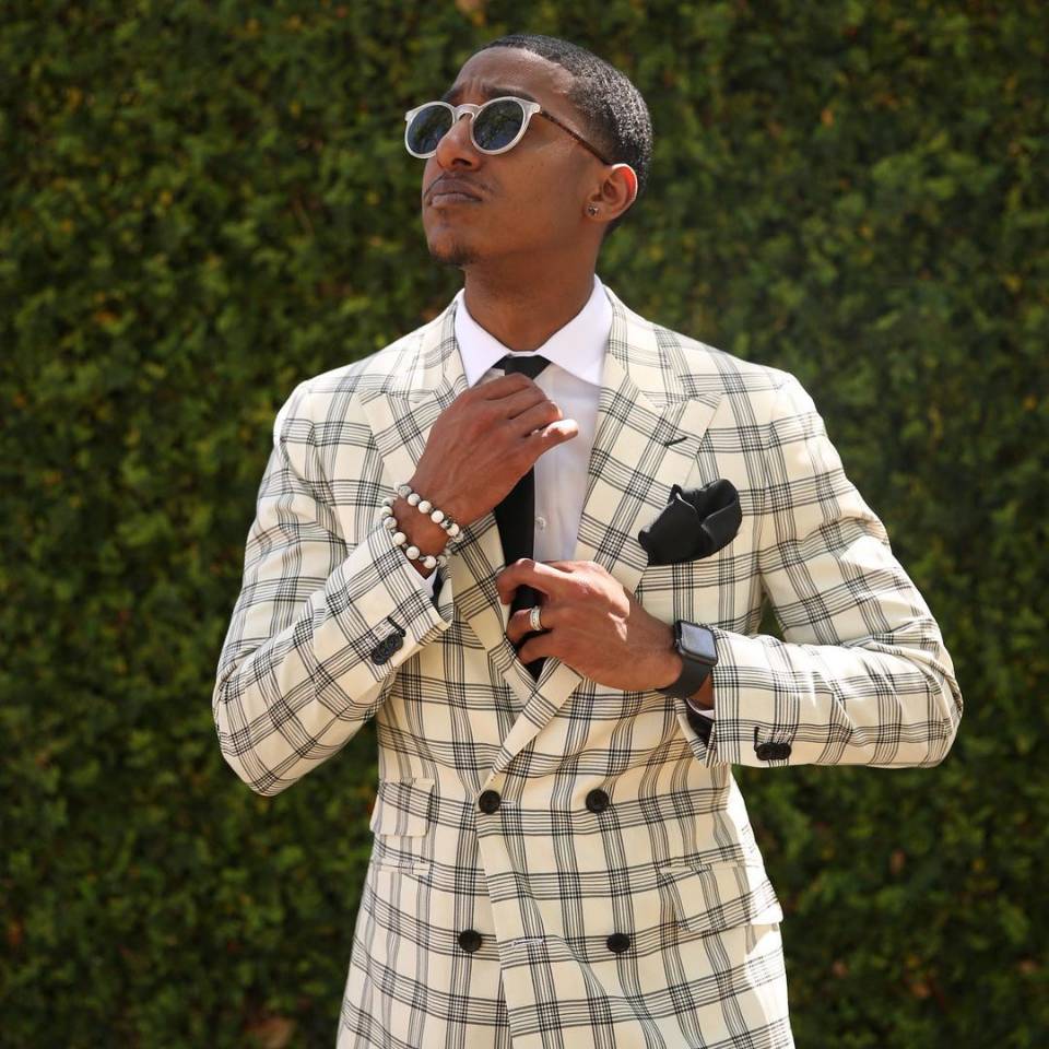 Costume homme à carreaux blancs à rayures, veste croisée sur mesure, une pièce, costume de créateur pour occasion formelle 