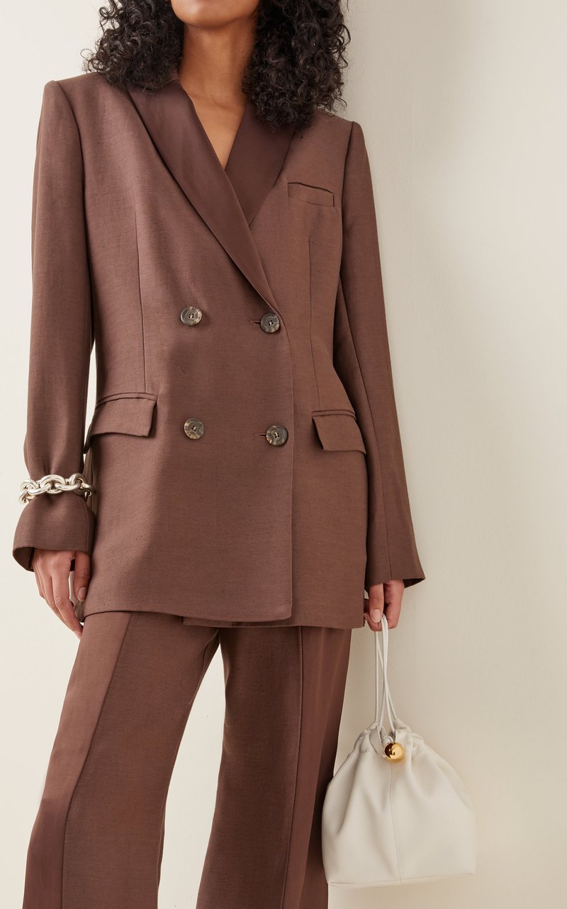 Trajes marrones para mujer, conjuntos de oficina, diseñador, cruzado, moda, alfombra roja, fiesta, graduación, celebridad, 2 piezas, blazer + pantalón, hecho a medida 