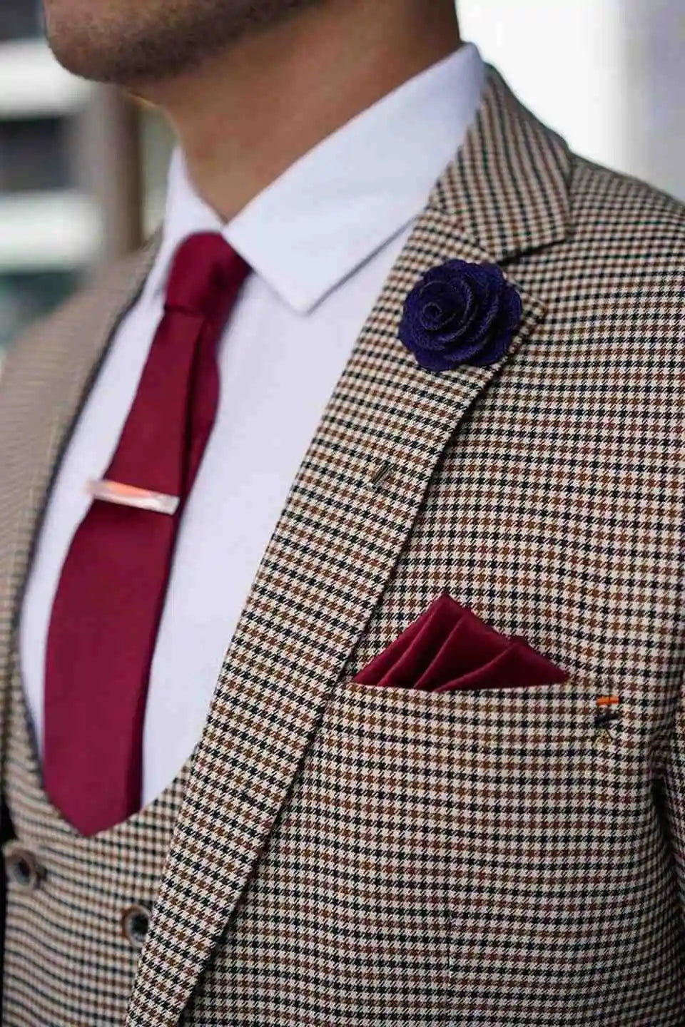 Classic Wedding Suits for Groom Notched Lapel Tuxedos Single Breasted 3 Pcs Jacket Vest with Pants Customized
