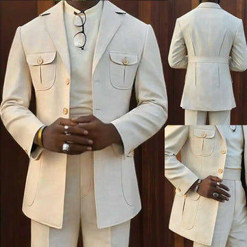 Men Wedding Suits Notched Lapel Tuxedos Single Breasted Groom Wear 2 Pcs Jacket Pants Evening Party Custom Made
