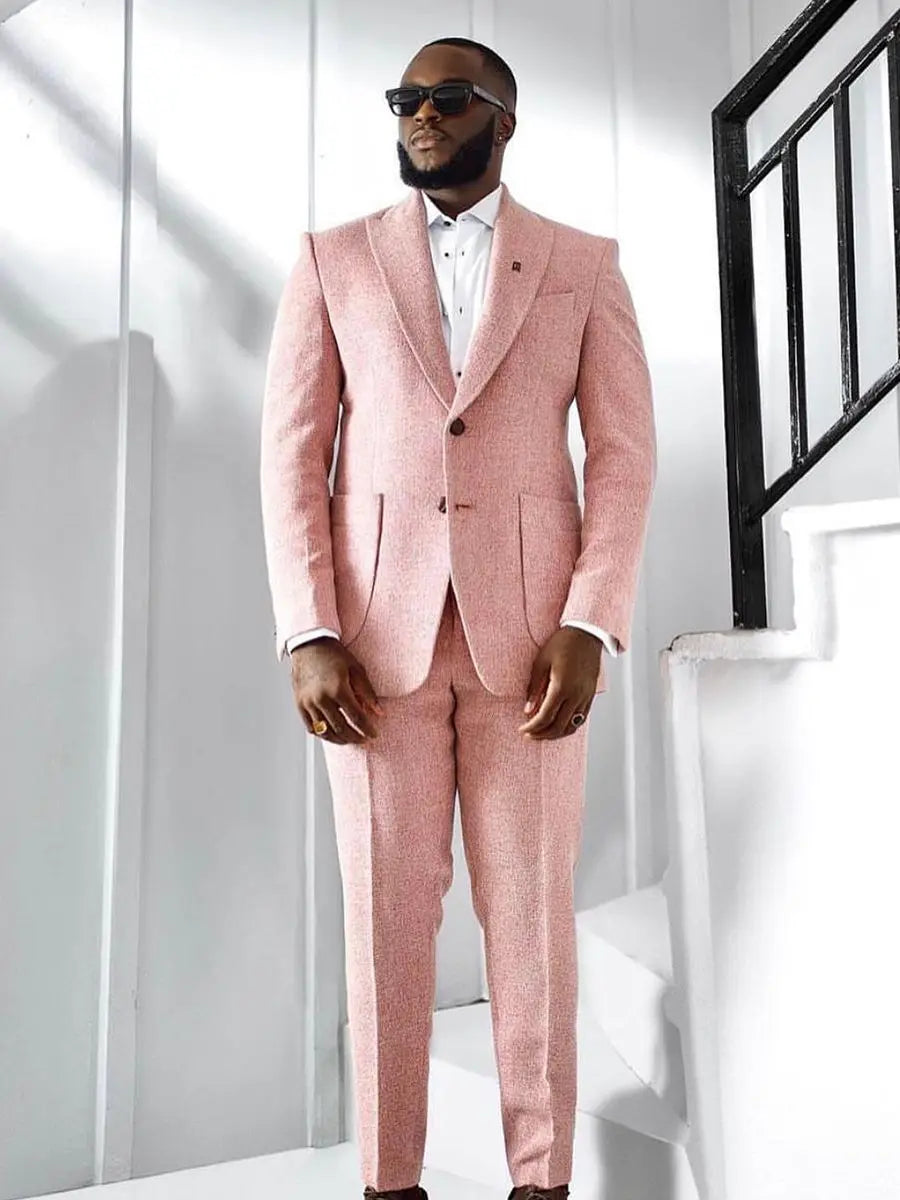 Autumn Luxury Wedding Suits for Men Peak Lapel Groom Wear Slim Fit Tuxedos Business Party Fall Winter 2 Pcs Coat Pants Customize
