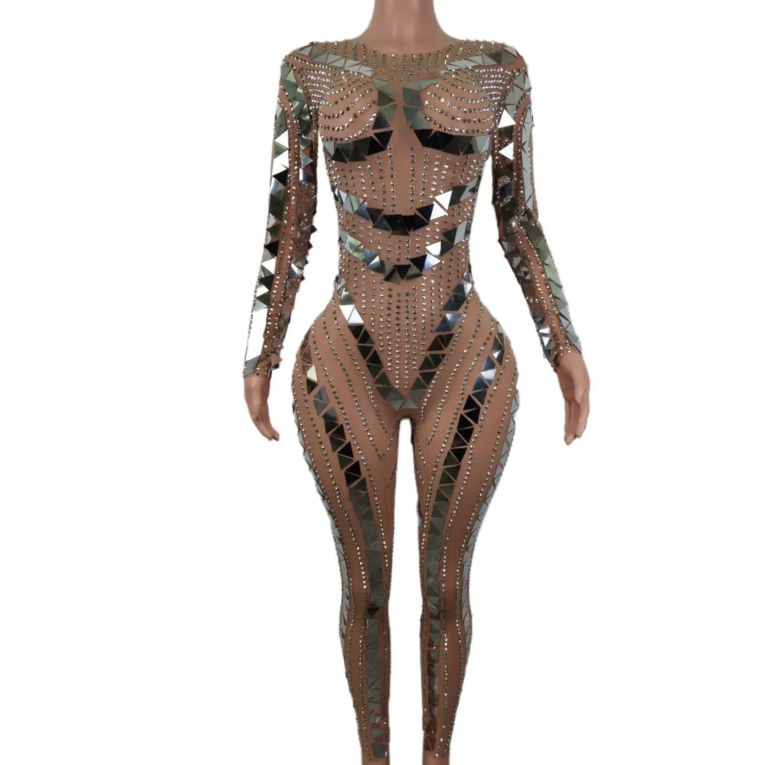 Body de moda con brillantes y diamantes de imitación para mujer, ropa de fiesta para discoteca, monos ajustados con lentejuelas, leotardos sexis con diamantes. 