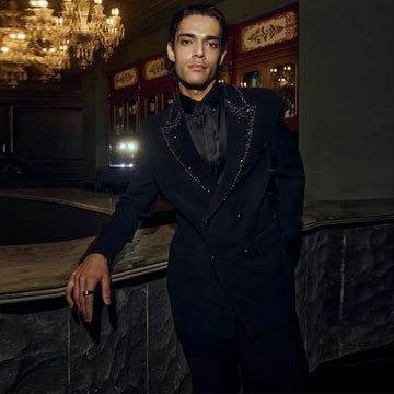 Luxury Men Suits Slim Fit Wedding Groom Luxury 2 Pieces Sets Tuxedos Shiny Male Prom Blazers Trajes Para Hombre Customized