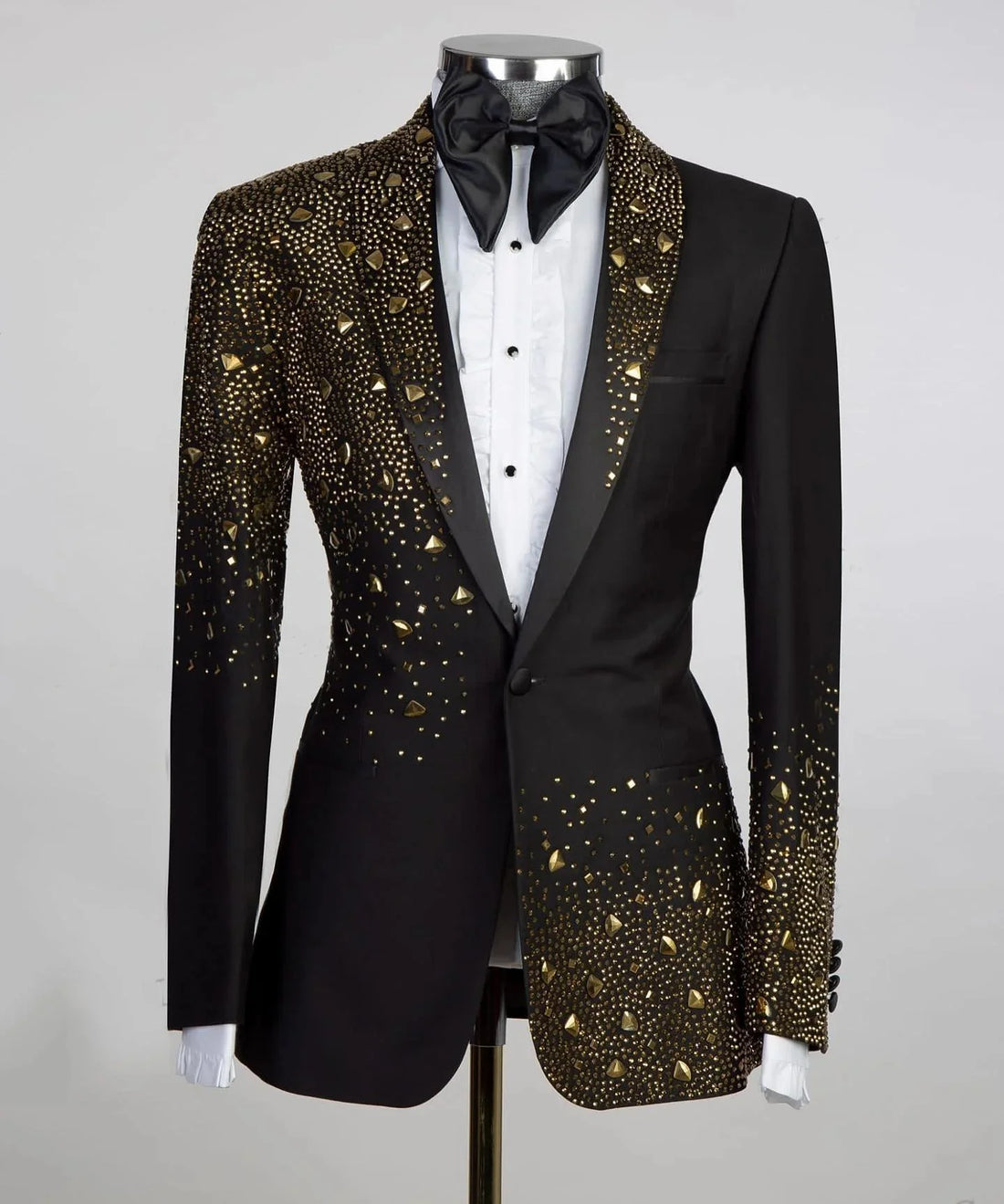 Vintage Men Suits Tailor-Made 2 Pieces Set Shawl Lapel Blazer Wedding Rhinestone Beaded One Button Customized Jacket Pants