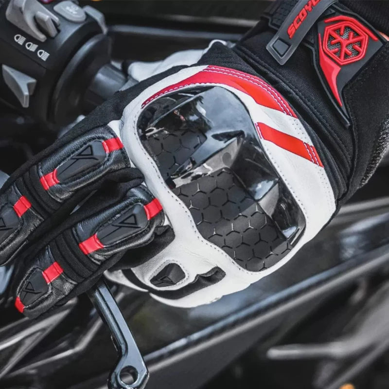 Winter Warm Carbon Motorcycle Gloves Riding Racing Guantes Touch Screen Men's Motorcross Equipment