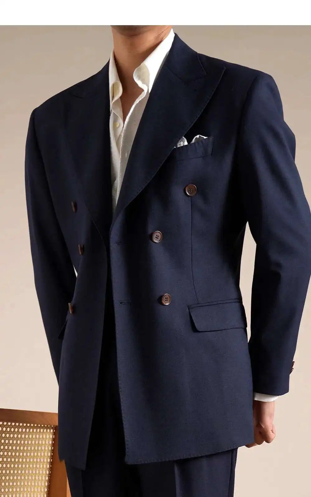 Double Breasted Wedding Suit Men Tuxedo Suit Smoking Homme Mariage Traje Novio Wool Italian Blazers Suit for Men's Business
