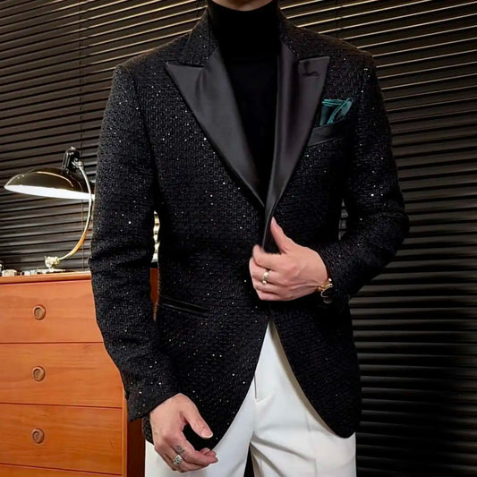 Blazer Men Fall British Men Blazers Casual Jacket Wedding Business Dress Coat Social Jaquetas Homens Terno Tuxedo Costume