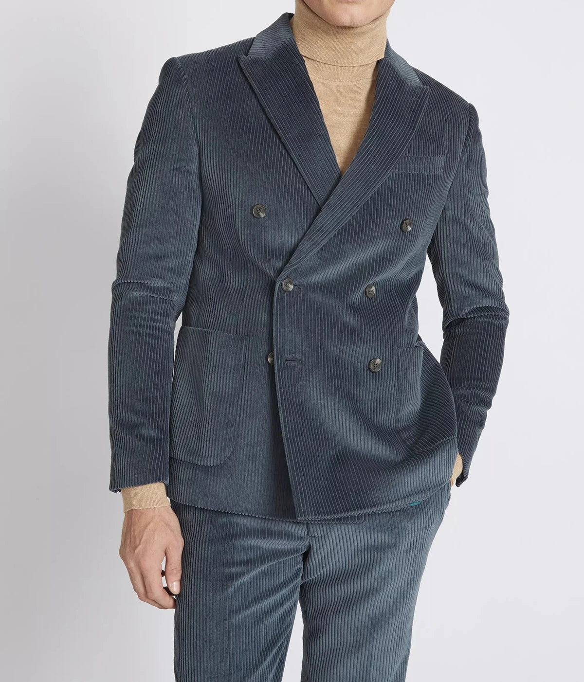 Men's Suits Tailored 2 Pieces Blazer Pants Double Breasted Peaked Lapel Formal Plus Size Slim Fit Custom Made Plus Size