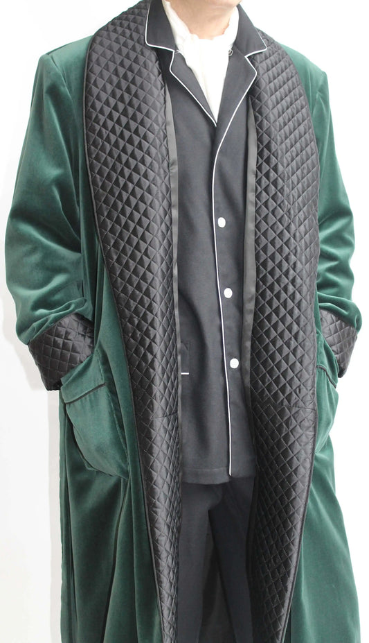 Vintage Men Velvet Smoking Suits Jacket Robe Shawl Lapel with Belt Tuxedo Blazer Jackets Custom Made