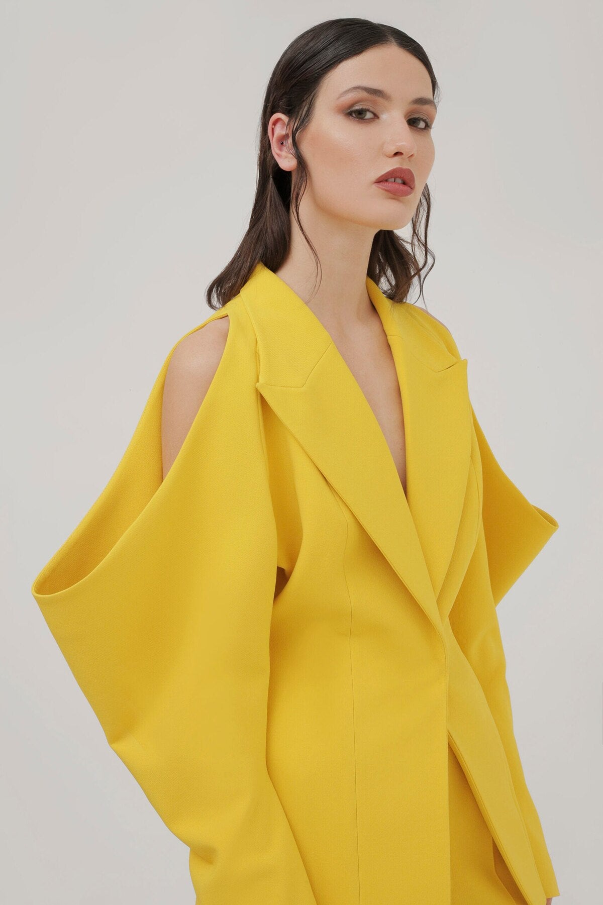 Unique Design Yellow Women Pants Suits Leisure Loose Mother Of The Bride Suit Evening Party Blazer Guest Wear 2 Pieces
