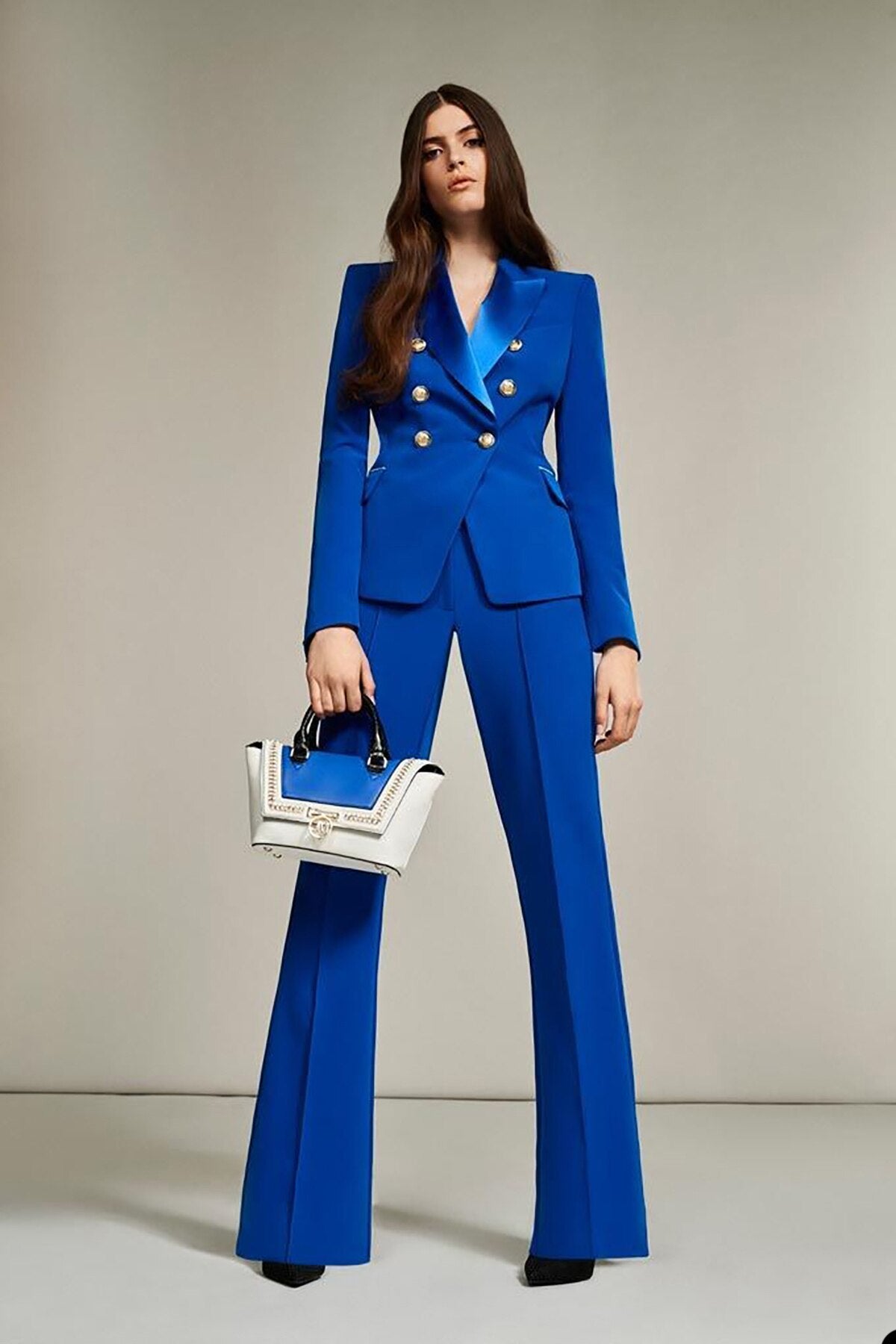 Trajes de 2 piezas para madre de la novia, color azul real, para fiesta de graduación, noche, esmoquin formal, blazer para boda (chaqueta + pantalón) 