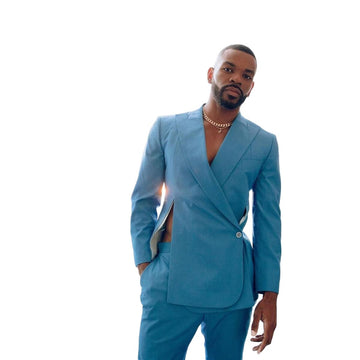 Costume de mariage sexy fendu pour homme, 2 pièces, avec boucle latérale, sur mesure, pour marié, chanteur, occasions formelles, fête 