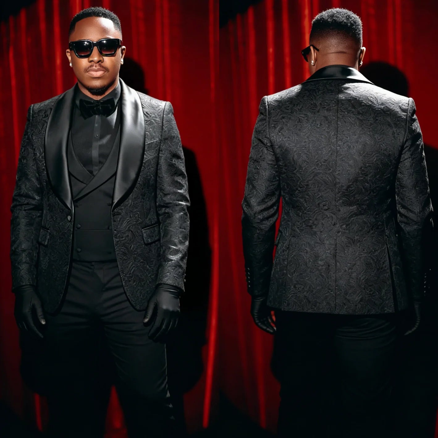 Runway Wedding Tuxedos Jacquard 2 Pcs Jacket Pants Groom Suit Plus Size Shawl Lapel Evening  Party Outfits Customized
