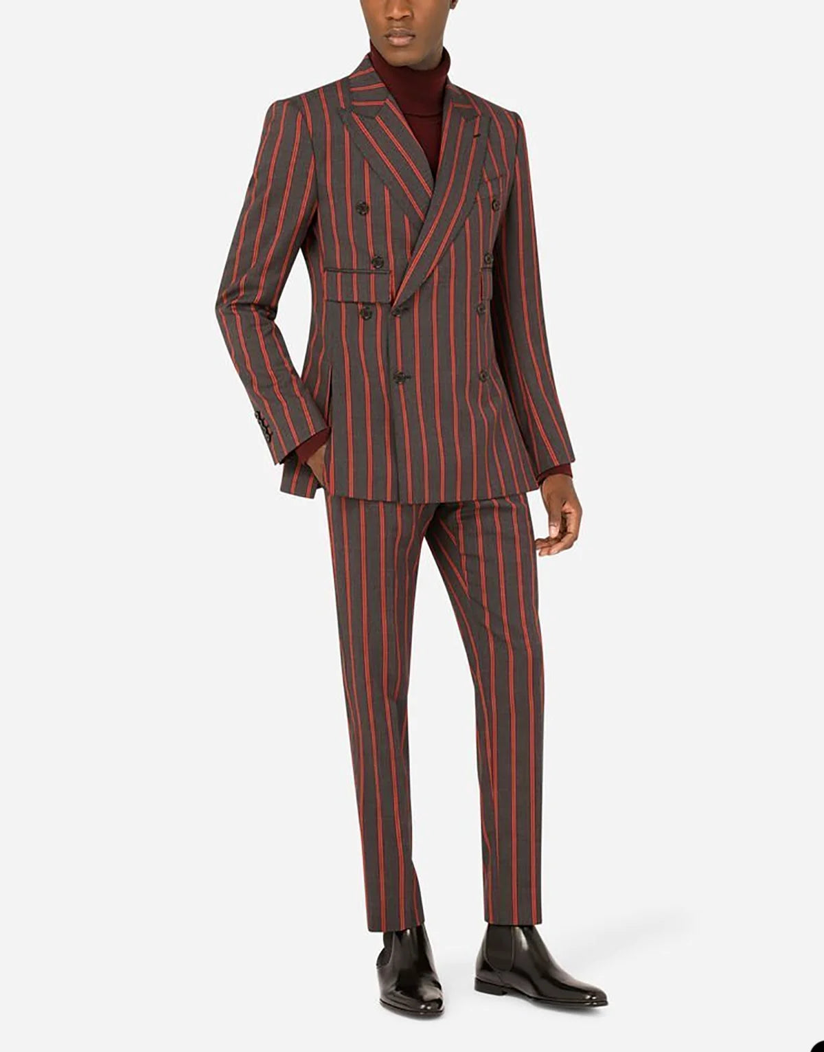 Costume homme bordeaux à rayures, sur mesure, 2 pièces, blazer, pantalon, croisé, mariage, marié, affaires, décontracté, fête, bal, sur mesure 