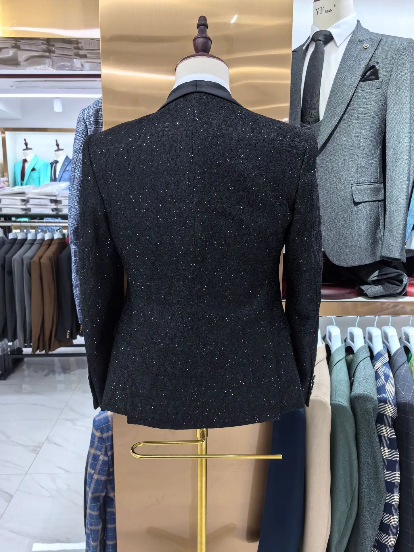 Formal Floral Men's Suit Wedding Groom Tuxedo Three Piece Black Party Dress Slim Fit Design Elegant Men's Suit Suits for Men
