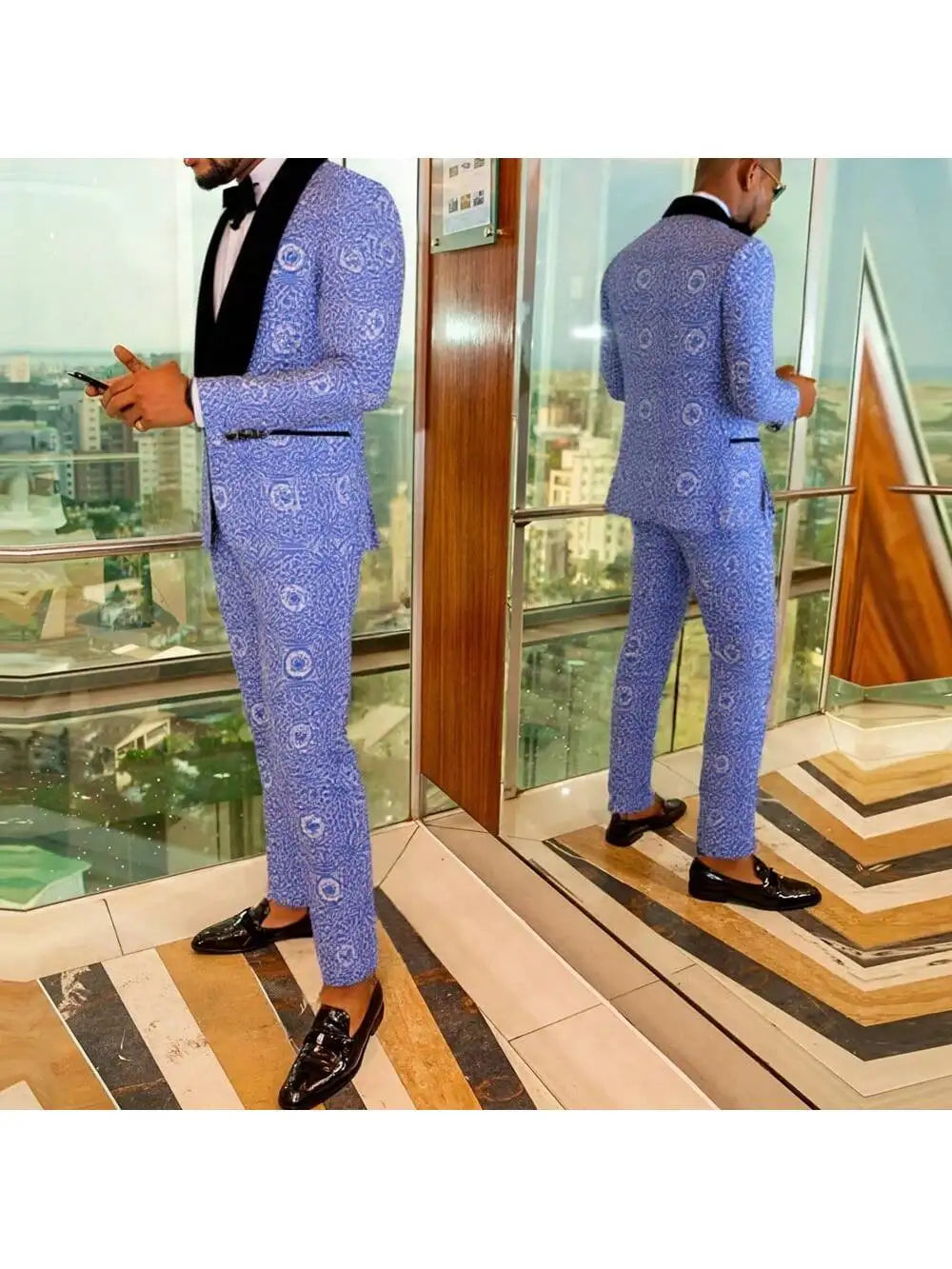 Trajes de hombre, esmoquin, conjunto de 2 piezas, corte entallado, lujoso, para fiesta, chaqueta y pantalón
