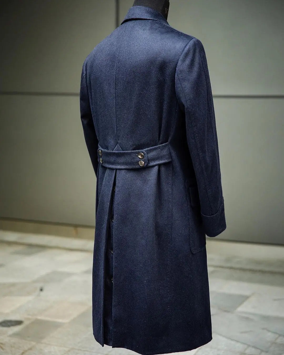 Men Navy Blue Overcoat Woolen Long Jacket Blazer New Year Party Wear Wedding Coat Tuxedos